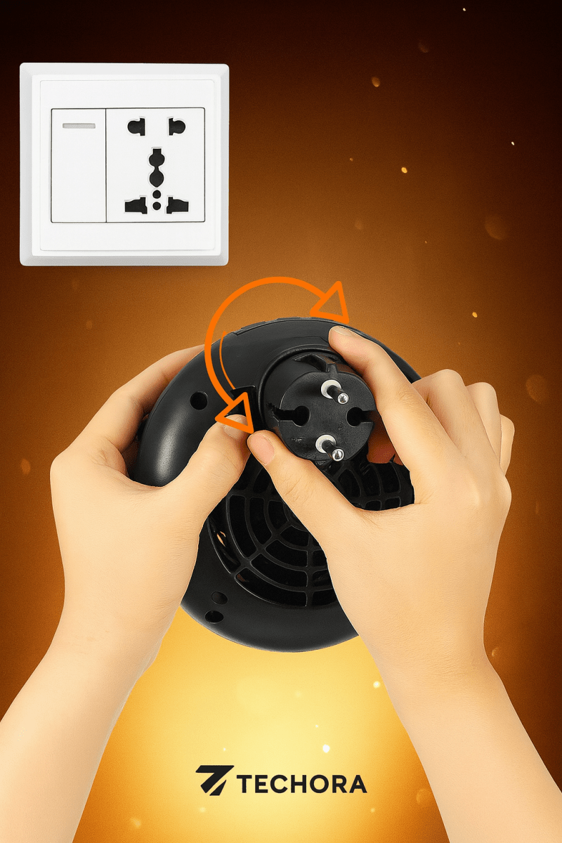 Calefactor Portátil 900W – Calor en 3 Segundos, Silencioso y de Bajo Consumo - Techora