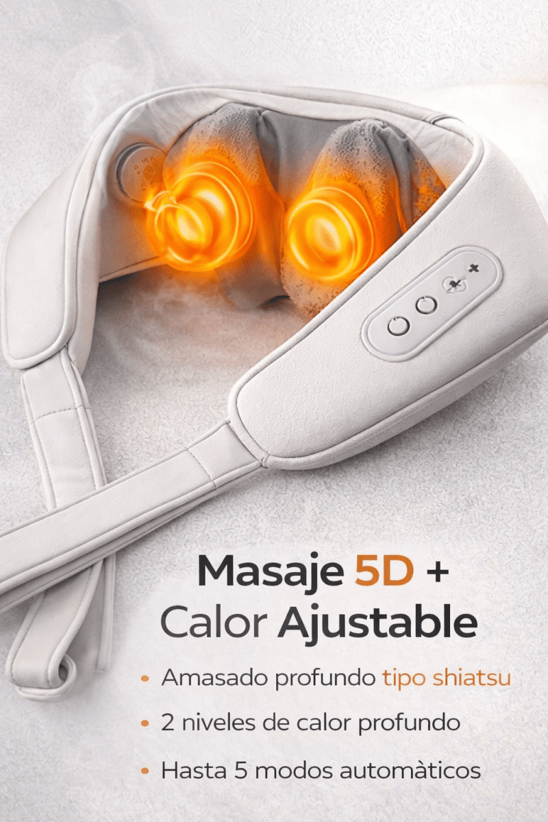 Masajeador Cervical 5D con Calor Profundo - Techora