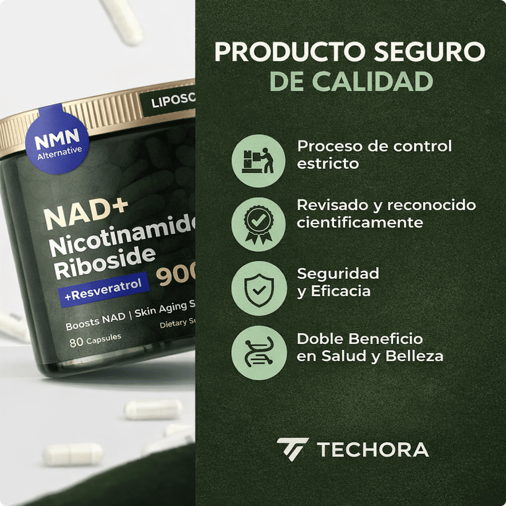 NAD+ Complex con Resveratrol | Energía Celular Avanzada - Techora